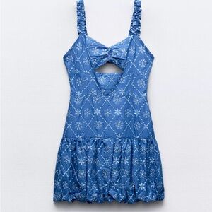 Zara Blue Floral Mini Dress